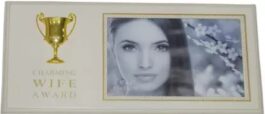 ARCHIES White Wooden Photo Frame with quote Charming Wife Award