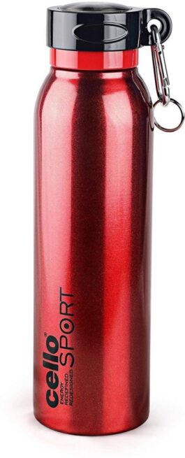 CELLO BEATLE METALICS THERMO SEAL WATER BOTTLE – RED – 850 ML
