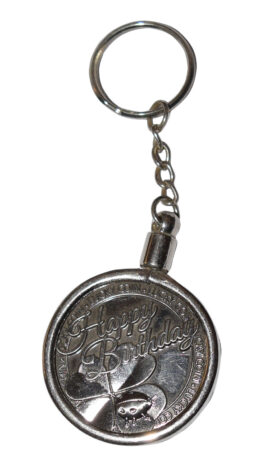 Archies Gray Metal Happy Birthday Classic Keyrings