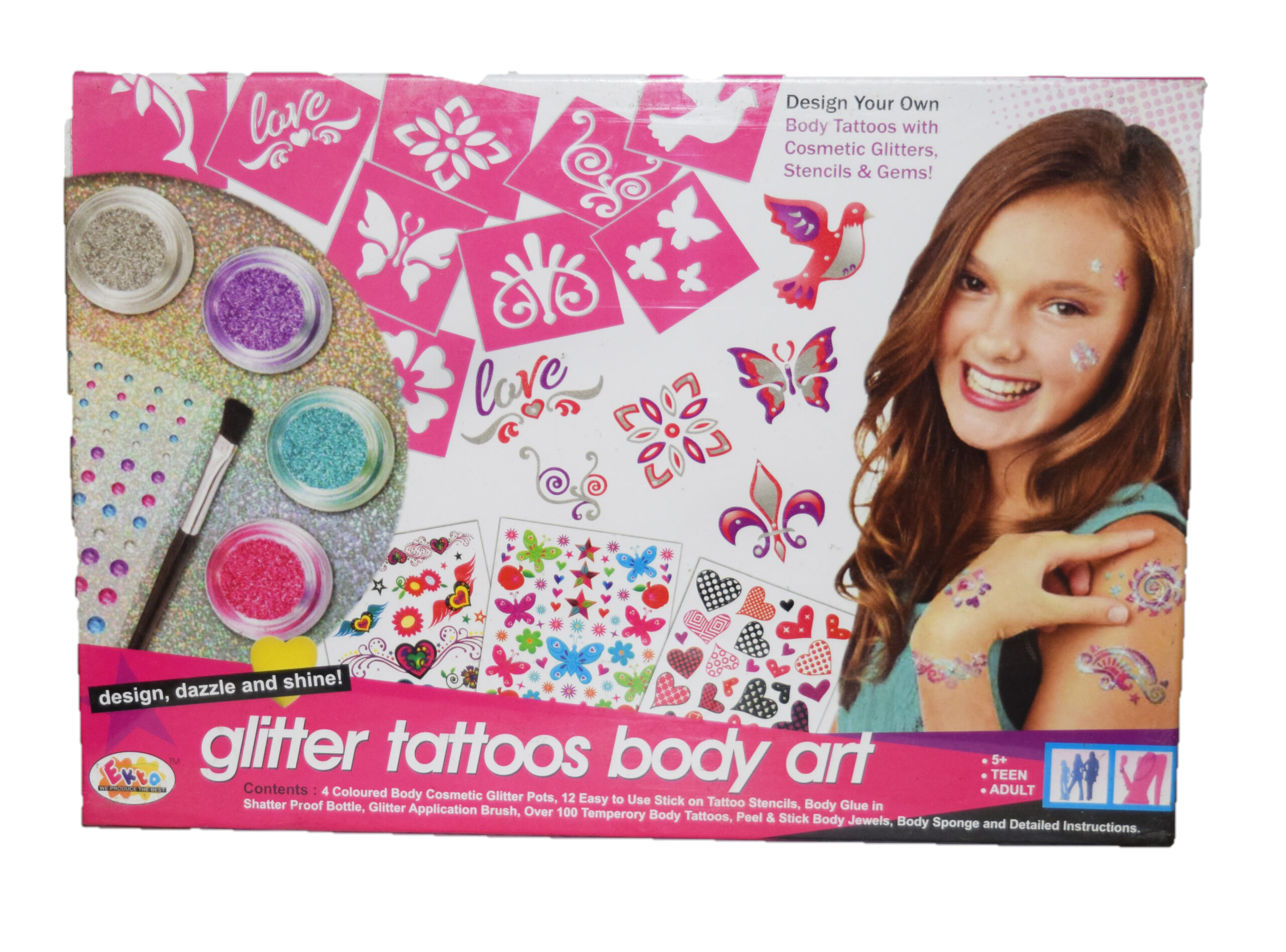 INGALA Pro Grade Glitter Tattoos Kit. 24 Extra Fine Glitter Colors – Ingala