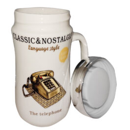 IOSA CLASSIC & NOSTALGLA THE TELEPHONE CERAMIC TEA / COFFEE MUG WITH AIRTIGHT LID – 300 ml