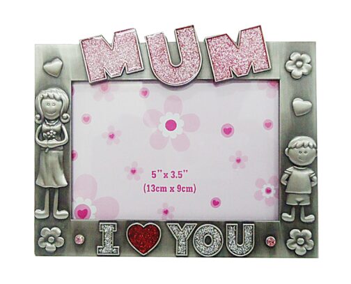 GIFT TECH CUTE METAL SQUARE MODERN I LOVE YOU MOM PHOTO FRAME