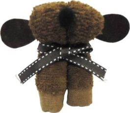 Cute Dog with Bow Decorative Showpiece Gift 9cm – Brown Cotton inside