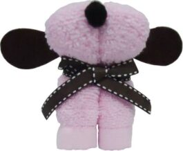 Cute Dog with Bow Decorative Showpiece Gift 9cm – Pink Cotton inside
