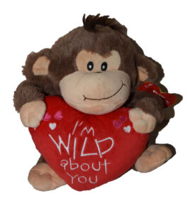 ARCHIES LOVE CONNECT STUFFED TOY MONKEY WITH RED HEART – 18cm