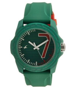 FASTRACK TEES ANALOG GREEN DIAL UNISEX WATCH 38018PP05