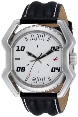 FASTRACK WHITE DIAL ANALOG WATCH WITH LEATHER STRAP FOR MEN 3112SL01