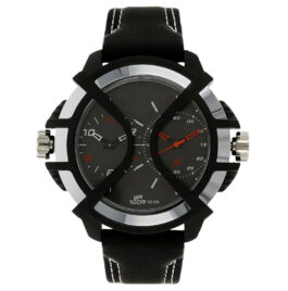 FASTRACK CHRONOGRAPH BLACK DIAL LEATHER STRAP WATCH FOR MEN 38016PL01