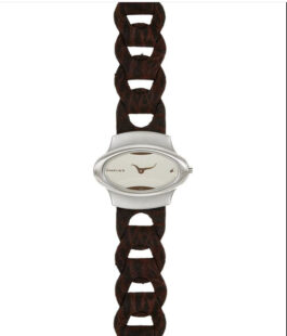 FASTRACK SILVER DIAL ANALOG BROWN LEATHER STRAP WATCH FOR WOMEN 6004SL01