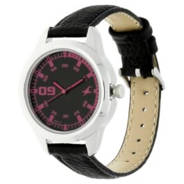 FASTRACK BLACK PURPLE DIAL LEATHER WATCH FOR MEN 6129SL02