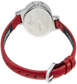 FASTRACK SILVER RED DIAL ANALOG LEATHER STRAP WATCH FOR WOMEN 6015SL01