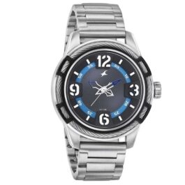 FASTRACK ANALOG BLACK DIAL STAINLESS STEEL WATCH FOR MEN 3157KM01
