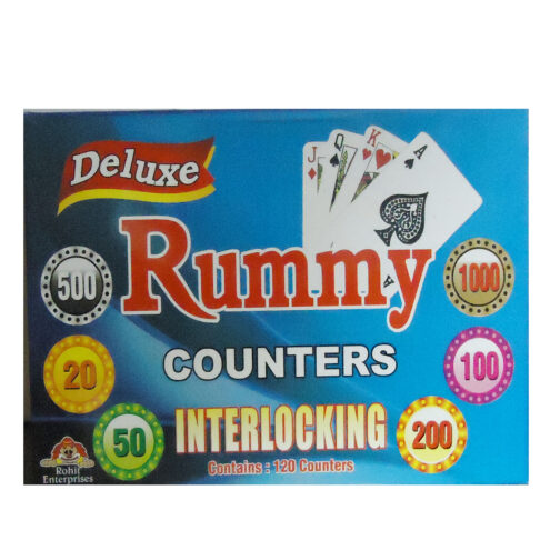 DELUXE RUMMY COUNTERS INTERLOCKING CONTAIN 120 COUNTERS