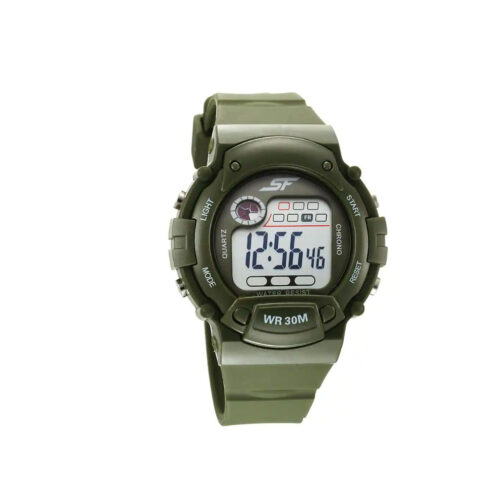 SONATA FIBER DIGITAL GREEN PLASTIC STRAP WATCH FOR KIDS 7982PP12