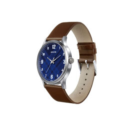 SONATA BLUE DIAL ANALOG WITH BROWN LEATHER STRAP WATCHES FOR MEN 77105SL03