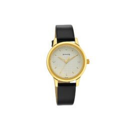 SONATA CLASSIC GOLD DIAL ANALOG LEATHER STRAP WATCH FOR WOMEN 8178YL02