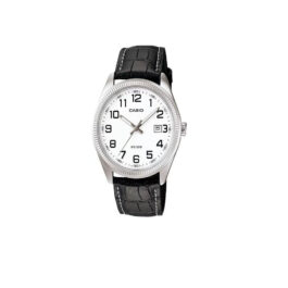 CASIO LEATHER WHITE DIAL MEN’S WATCH A490