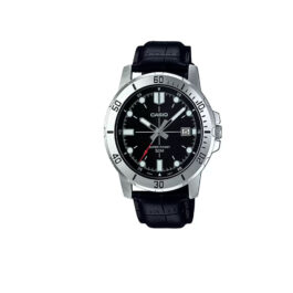 CASIO ENTICER BLACK LEATHER MEN’S WATCH A1371