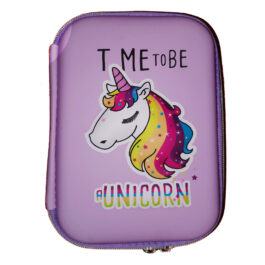 3D UNICORN PURPLE PENCIL BOX CASE